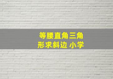 等腰直角三角形求斜边 小学